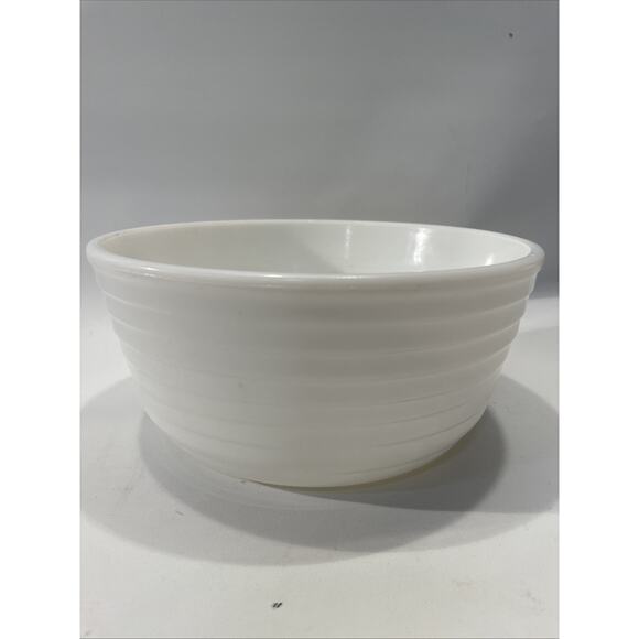 VTG GE General Electric 9" Ribbed White Milk Glass Mixing Bowl/Farmhouse - Picture 1 of 7